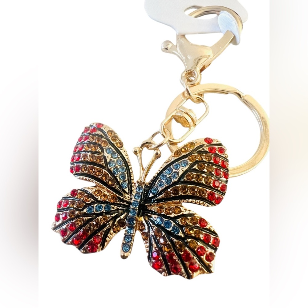 Butterfly Rhinestone Keychain / Bag Charm - Picture 4 of 4